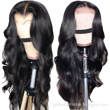 Raw Brazilian Cuticle Aligned Virgin Human Hair Full HD 4x4 5x5 Swiss Lace Closure Pre Plucked Body Wave Wig Lace Frontal Wig